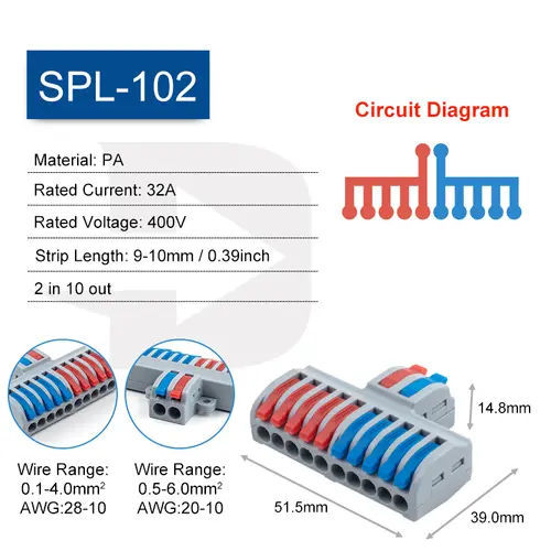 5PCS Fast Wire Connector Push-in Electrical Terminal Block Universal Splicing Wiring Cable Connectors For Cable Connection SPL ﻿ - Image 7