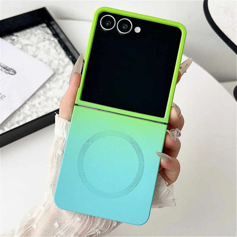 Gradient Color Magnetic Liquid Silicone Soft Back Case - 2-Piece Set