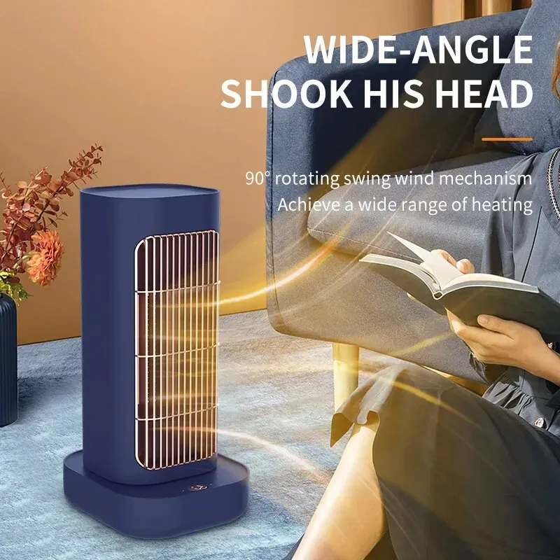 1300W Portable Electric Heater Fan PTC Tip-Over Protection Mini Air Heater Household Desktop Hot Air Blower,90° Head Shaking