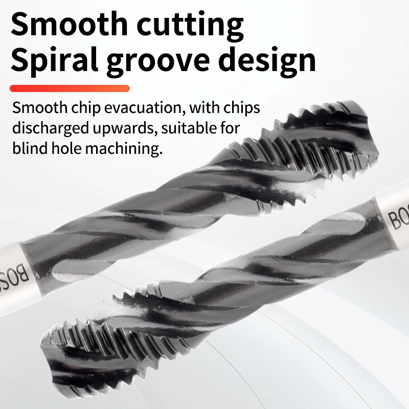 HSSE-PM JIS Standard Spiral Fluted Tap M1 M3 M4 M5 M6 M8 M10 M12 Machine Screw Thread Taps For Stain