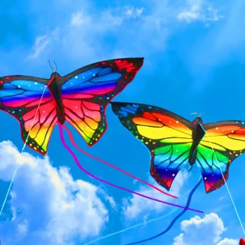 Colorful Butterfly Kite Steering Beautiful Butterfly 1.45m Kite Air Bounce with Kite Line Children's Kite Outdoor Sports