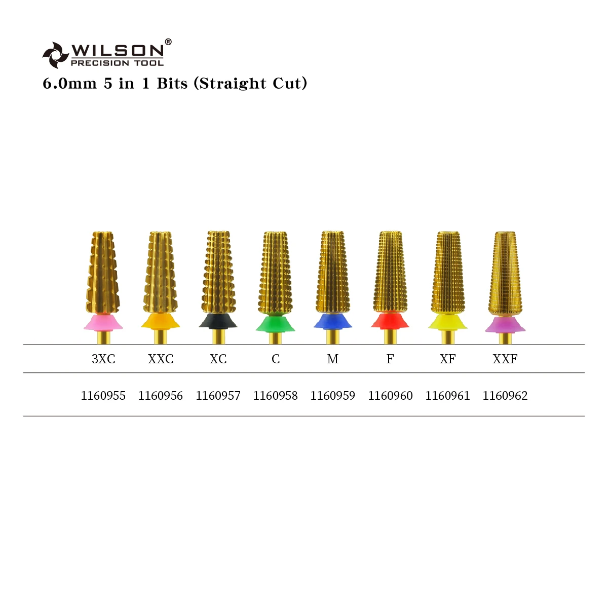 6.00mm 5 In 1 Tin Coating Carbide Nail Bits Straight Cut Wilson