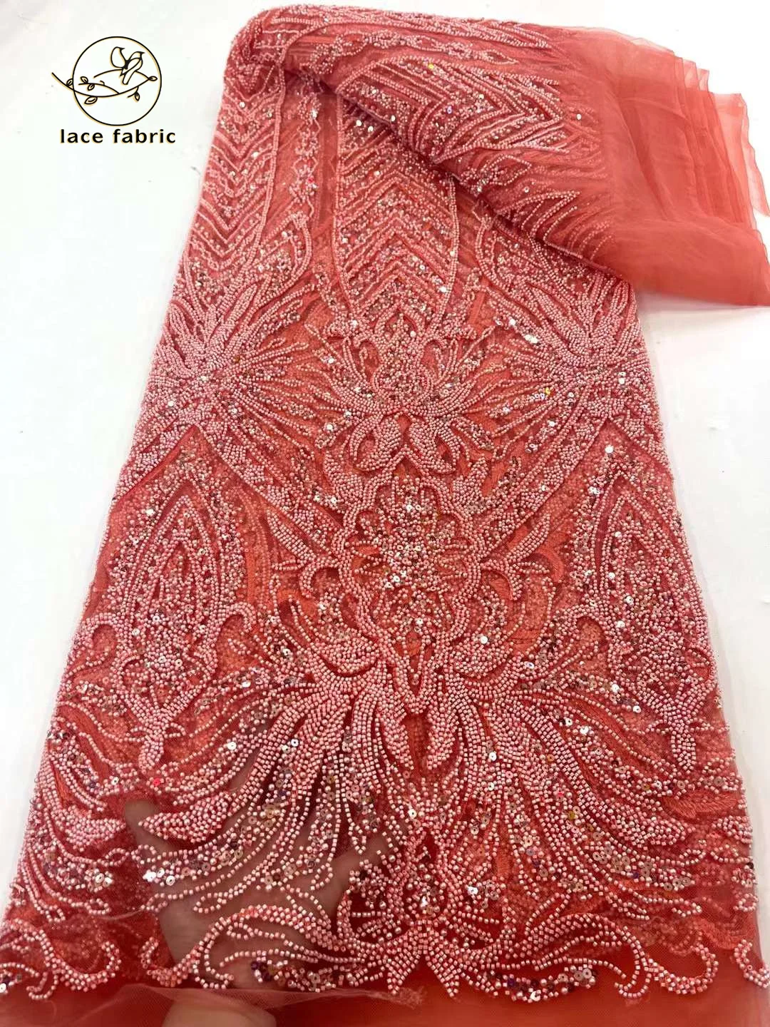 Latest French Tulle Beaded Lace Fabric 5 Yards 2023 High Quality Nigerian Women Dress Sequins Embroidery African Lace Fabrics anna latest french sequins lace fabric 2020 high quality embroidery 5 yards piece african tulle laces fabrics for garment sewing