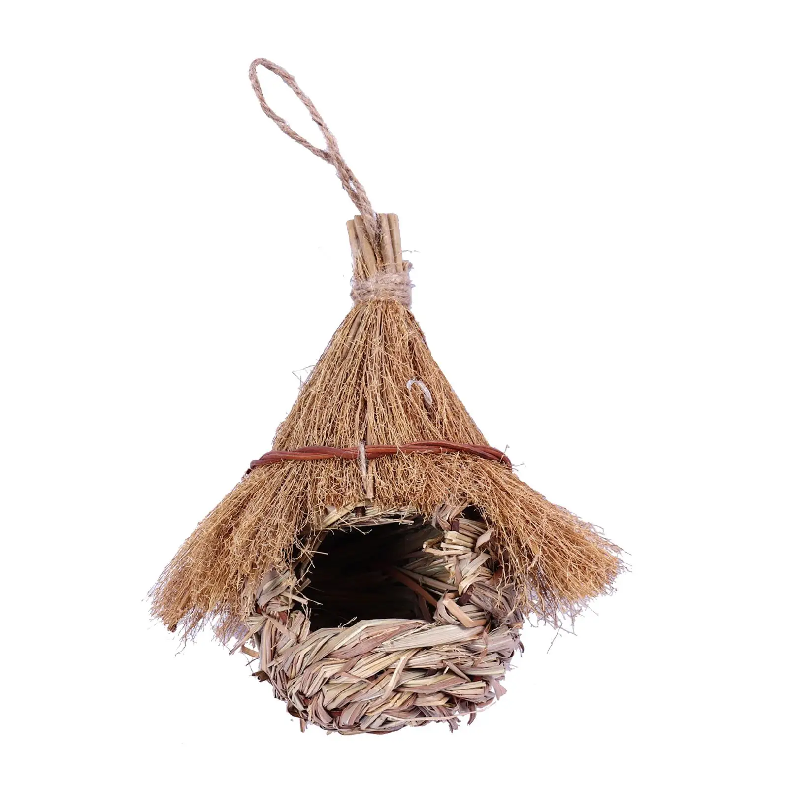 Handwoven Grass Bird House 4