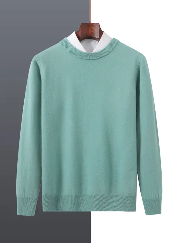Basic 100% Merino Wool Men's Sweater Autumn Winter Male Knitted Pullover Long Sleeve Clothing Tops Cashmere Blouse O-Neck Fleece - Image 15
