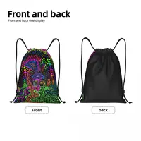 Custom Psychedelic Magic Mushrooms Print Lava Drawstring Bag Women Men Lightweight Sports Gym Storage Backpack 2
