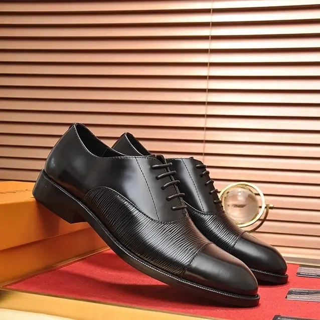 Hot Sale Slip-On Genuine Leather Oxford Mens Dress Shoes Black Genuine Leather Shoes