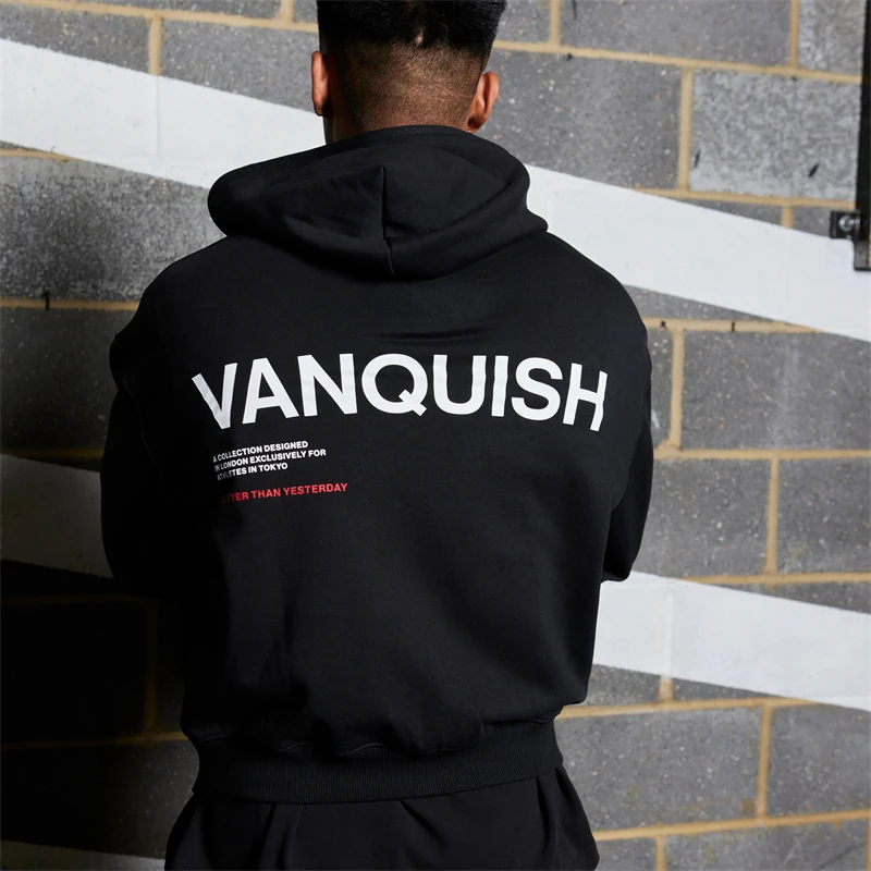 2023 Autumn Winter New Men Oversized Pullover Hoodie High Quality Cotton Printing Coat Gym Running Training Sportswear Hoodies