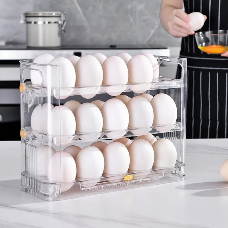 Description Picture 6 of itemNew Egg Storage Box Refrigerator Organizer Food Containers Egg Fresh-keeping Case Holder Tray Dispenser Kitchen Storage Boxes