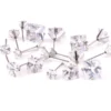 LUXUSTEEL Luxury Crystal Stud Earrings For Women Men Silver Color Stainless Steel Square Cubic Zirconia 3mm-10mm Fashion Jewelry 6