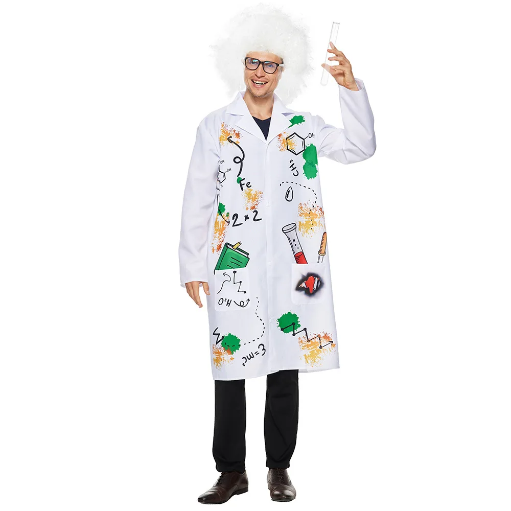 

Science Freaks Fun Laboratory Cosplay Costume Crazy Scientist Campus Party Outfits Halloween Cosplay Scientists Clothing