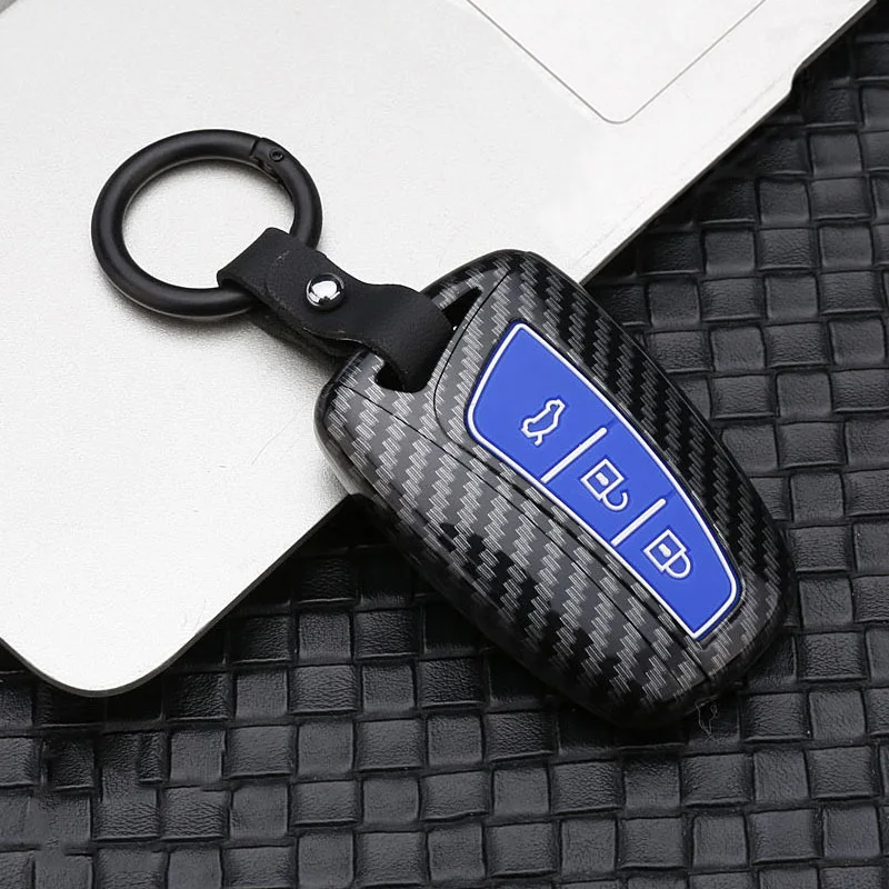 Premium Carbon Fiber Car Key Case Cover - Sleek and Durable Protection Accessory