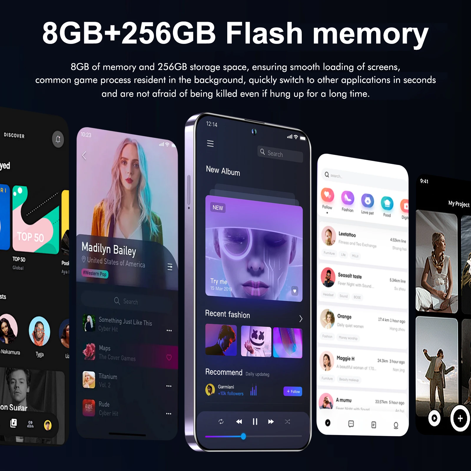 Smartphone A73 5G Phone,6.8 inch,8GB RAM,256GB 512GB ROM,Dual SIM,Mobile phone,Google Play Store,24+48MP,6800mAh,Cellphones 5