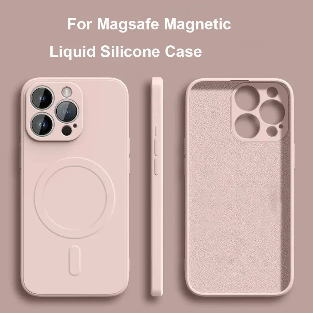 Magnetic Liquid Silicone Shockproof Soft Case with Wireless Charging