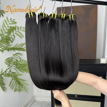 Capelli Umani Veri al 100% Lisci e Naturali, Fasci da 24-30 Pollici, Capelli Vergini Grezzi, 1, 3 o 4 Fasci, Extension di Capelli Vietnamiti per Donna