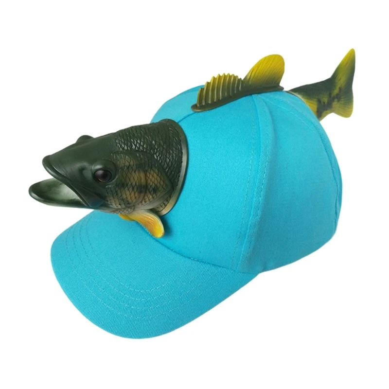 Novelty 3D Fish Hat for Parent Child Funny Fish Animal Baseball Hat for Birthday Party Creative Theme Party Hat Headwear 2