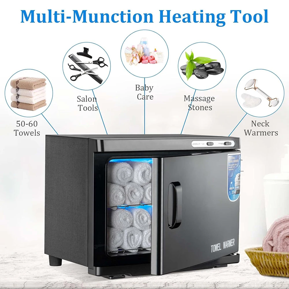23L Hot Towel Warmer Professional Large Capacity 2 In 1 Double Layer Towel Warm Cabinet Tool Disinfector Spa Heater