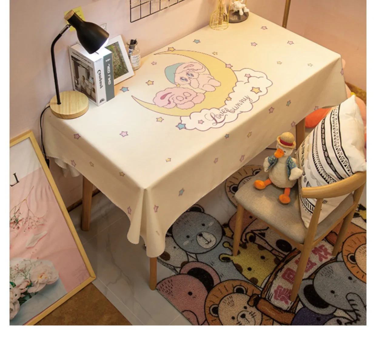 backdrop Tablecloth Sanrio Cinnamoroll cartoon room waterproof book tablecloth home living rectangular table linen birthday part 5