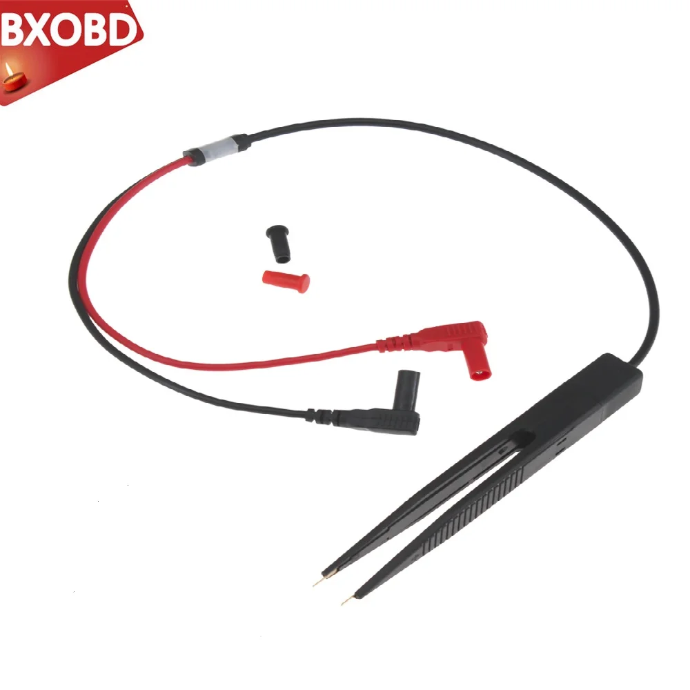 S SMD SMT Chip Test Clip Lead Probe Multimeter Meter Tweezer Capacitor