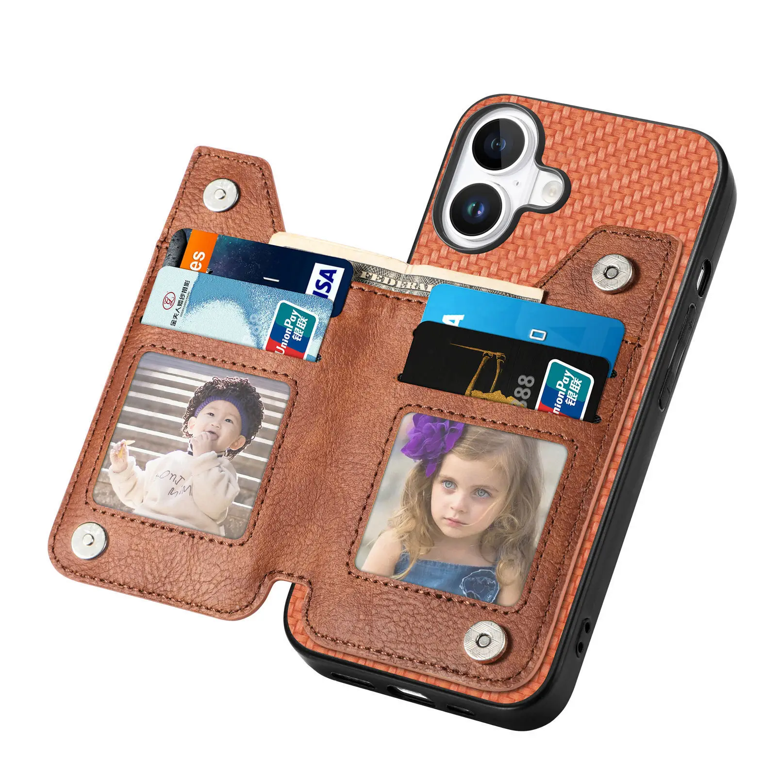 Zipper Pocket Wallet Case with Microfiber and Anti-Drop Protection - 4 Card Slots