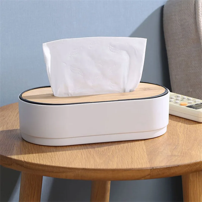 Tissue Box Holder Bamboo Cover Toilet Paper Box Napkin Holder Case Tissue Paper Dispenser Towel Storage Boxes