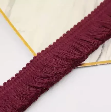 Sky Blue & Red Fringe Lace Trim - Cotton Thread Strip (2m x 4cm) for DIY Clothing, Accessories, and Home Decor