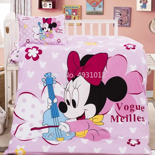Parure De Lit Disney Winnie L Ourson Ensemble De Literie Pour Bebe Minnie Mickey Mouse Housse De Couette En Coton Cadeau Pour Enfants Garcons Et Filles Aliexpress