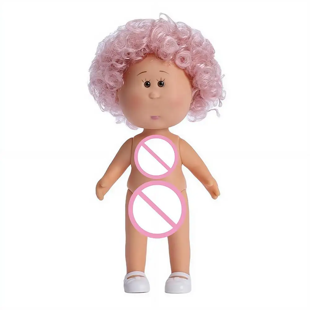 14cm Mini-Kartoffelpuppe mit 5 beweglichen Gelenken, DIY Vinyl-Süße Puppen, Spielzeug mit lockigem Haar, 14cm Vinylpuppe mit Bohnenaugen, dunkelhäutige Anziehpuppe – Detail 3
