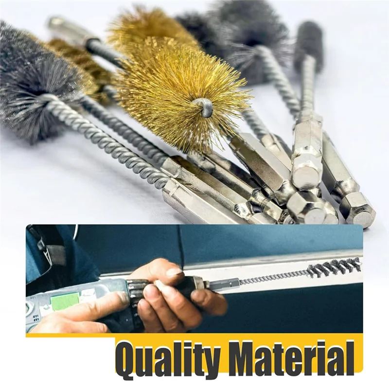 YENOVO 8 Pcs Wire Brush For Drill With Hex Shank, Bore Tube Port - View #5