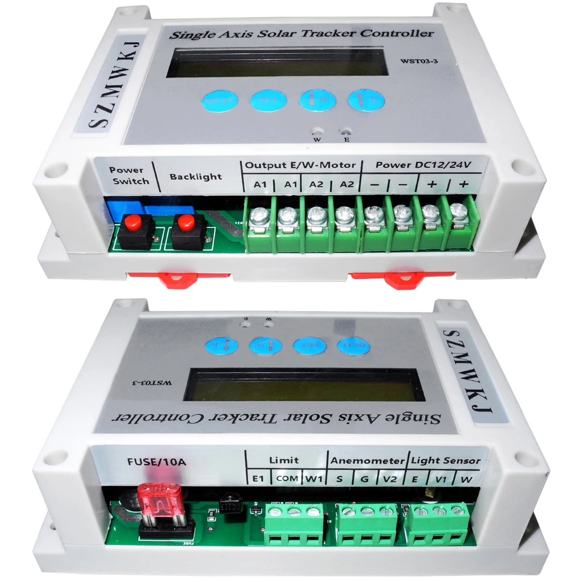 Auto-Tracking Single Axis LCD Solar Tracker Controller &18" Stroke 6000N Linear Actuator for Solar Panel Sunlight Track System