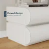 Nightstand, Minimalist Bedside Table with 2 Solid Wood Drawer, Night Stands with Microfiber Leather, End Table for Bedroom-Whit 6