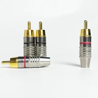 Solderless Gold RCA Plugs - Metal AV Connectors for Amplifier, Speaker, Audio Video - DIY Easy Install 3