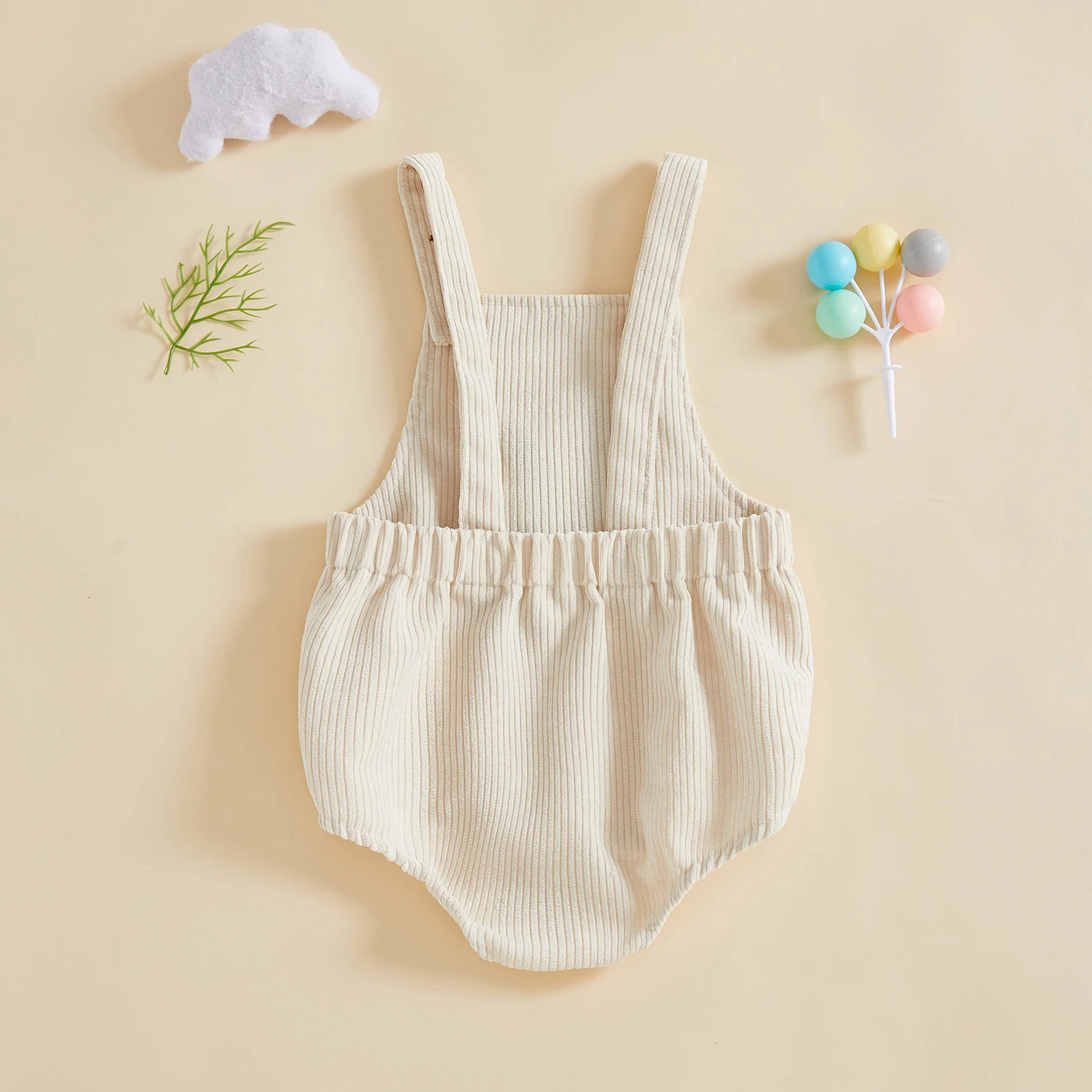  남자아이 1/2세 생일 의상 민소매 코듀로이 오버올 하프웨이 투 원 케이크 스매시 롬퍼 (반세 생일 파티용)