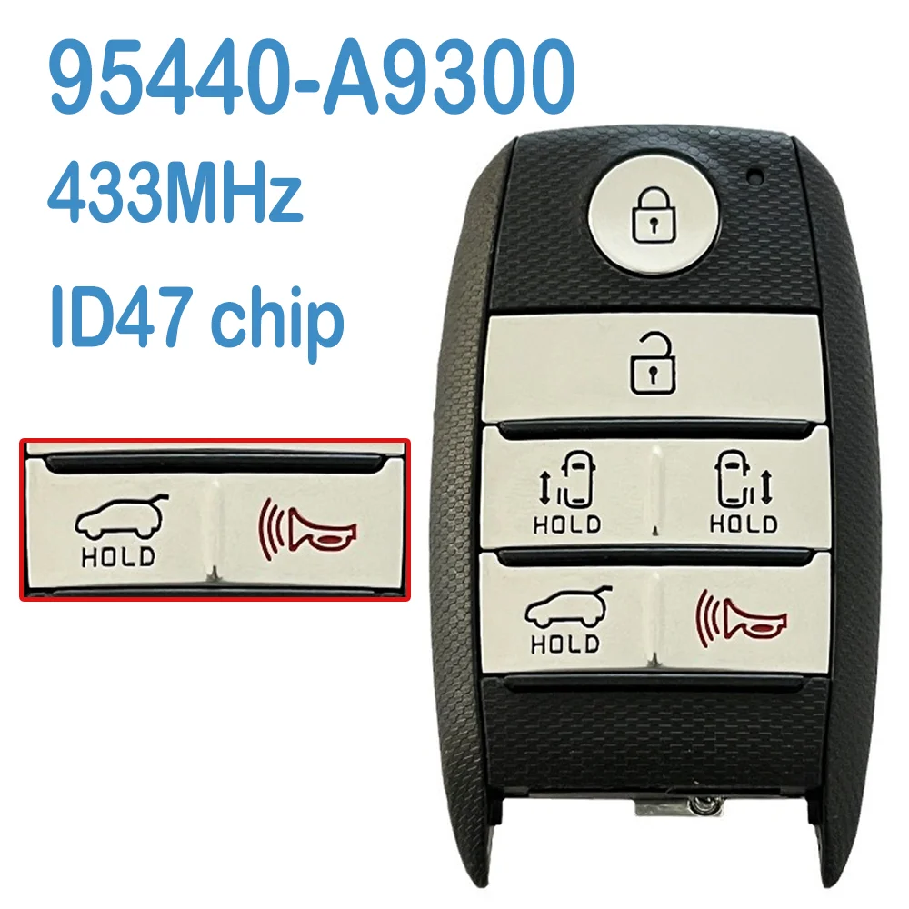 SY5YPFGE06 95440-A9300 Auto Smart Remote 6 Buttons 433MHz ID47 Chip Replace Car Key Fob For KIA Sedona 2015-2021