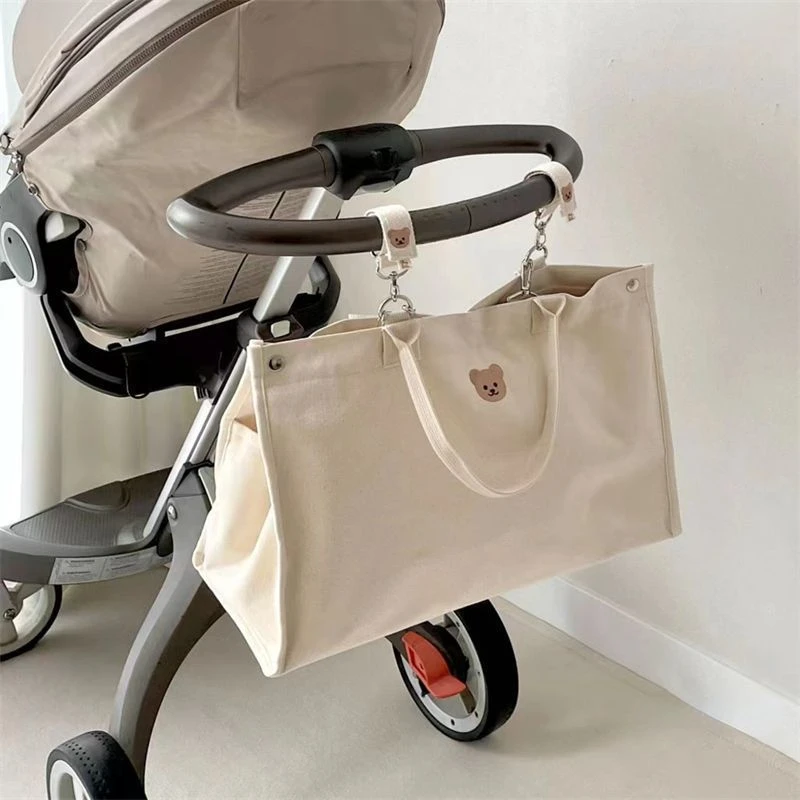 Canvas Mommy Bag Baby Nappy Bags for Newborn Diaper Organizer Pouch Babies Accessories Stroller Tote Bag Mom Handbags 2