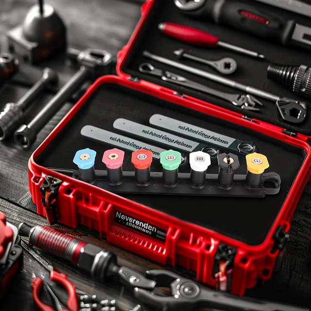 Kit Ugello Universale Per Idropulitrice - 5 Punte Angolate Con Adattatore Rapido 180° - 1/4" 2.5 GPM - Foto 2
