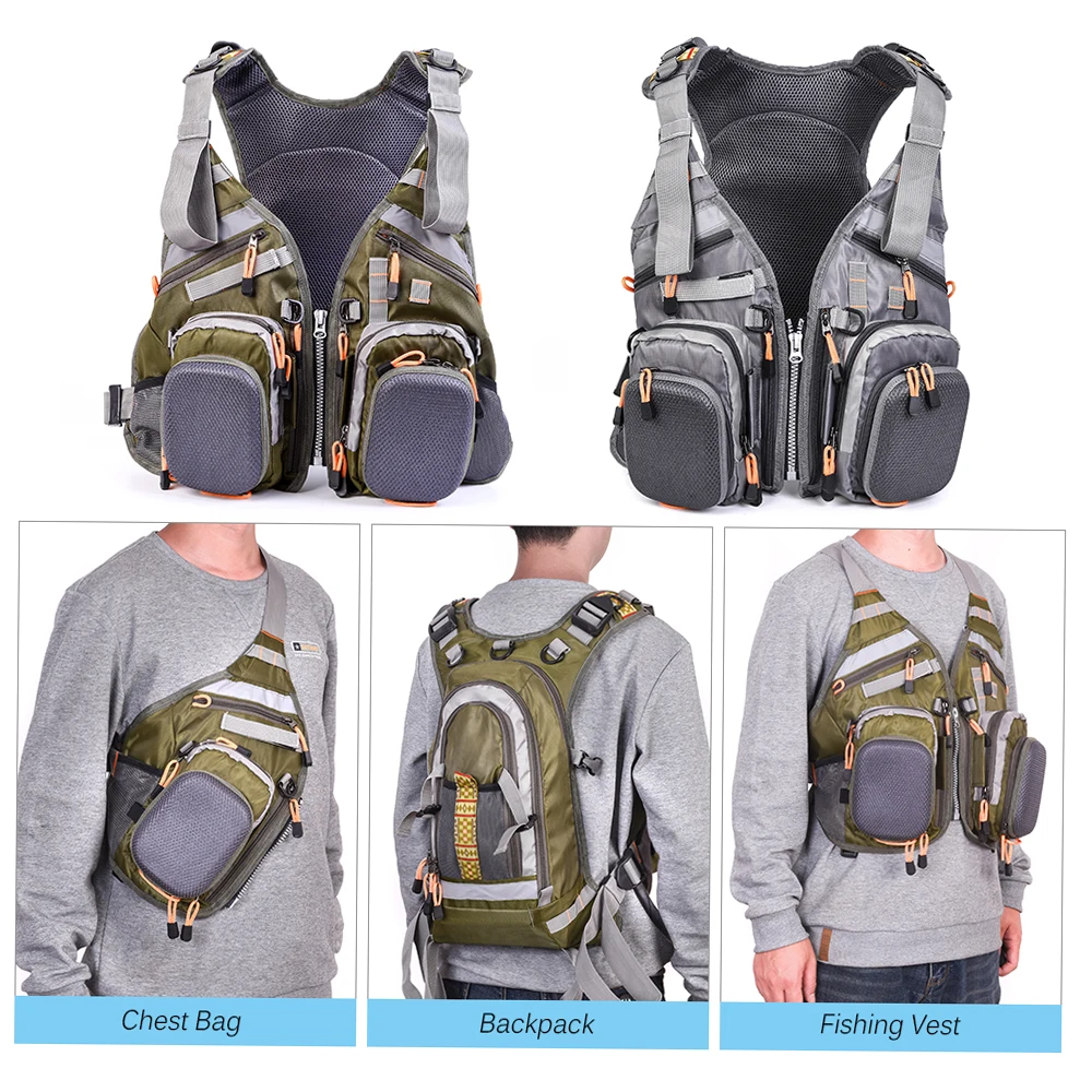 Mesh Fly Fishing Vest Backpack Breathable Outdoor Fishing Vest