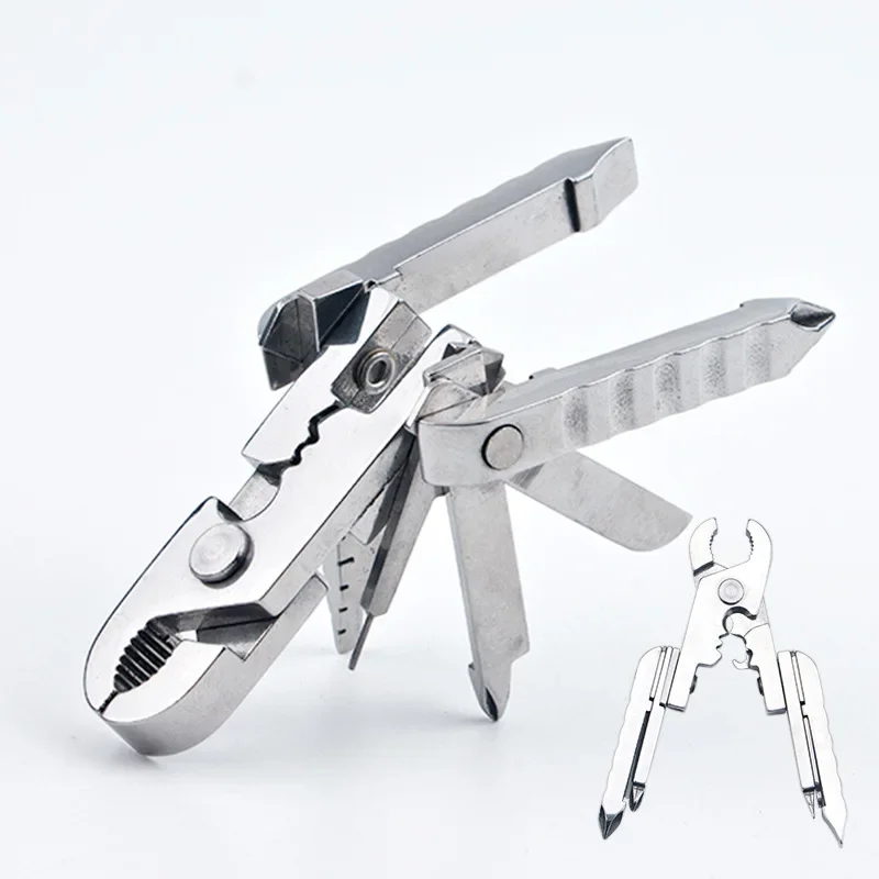 

11 Functions in 1 Outdoor Mini Folding Muilti-functional Plier Clamp Keychain Outdoor Hiking Tool Pocket Multitools Screwdriver