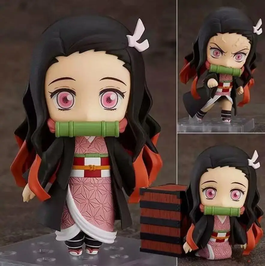 

10cm Kamado Tanjirou Demon Slayer Kimetsu no Yaiba Kamado Nezuko Action figure toys doll Christmas gift with box