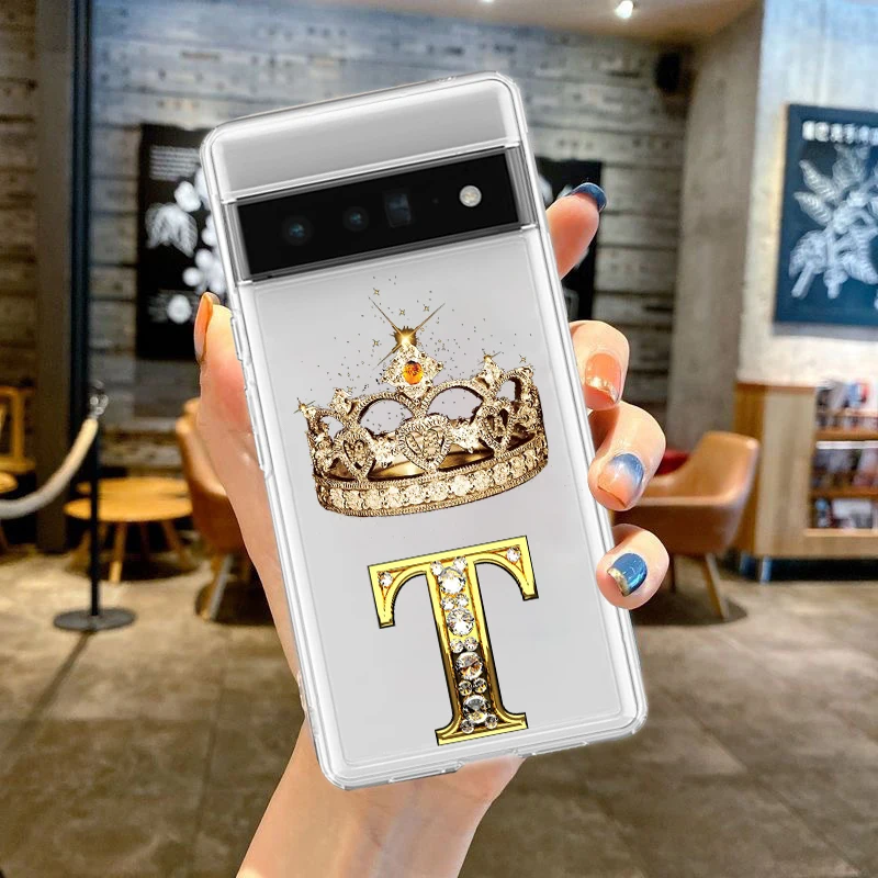 Elegant Diamond Crown Letter Soft TPU Phone Case Cover