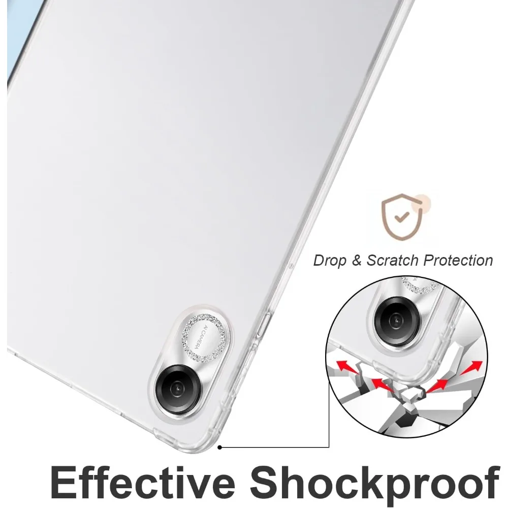 Slim Lightweight Tablet Case with Smart Cover, Shockproof Clear Back, and Pencil Holder – 11.5-Inch