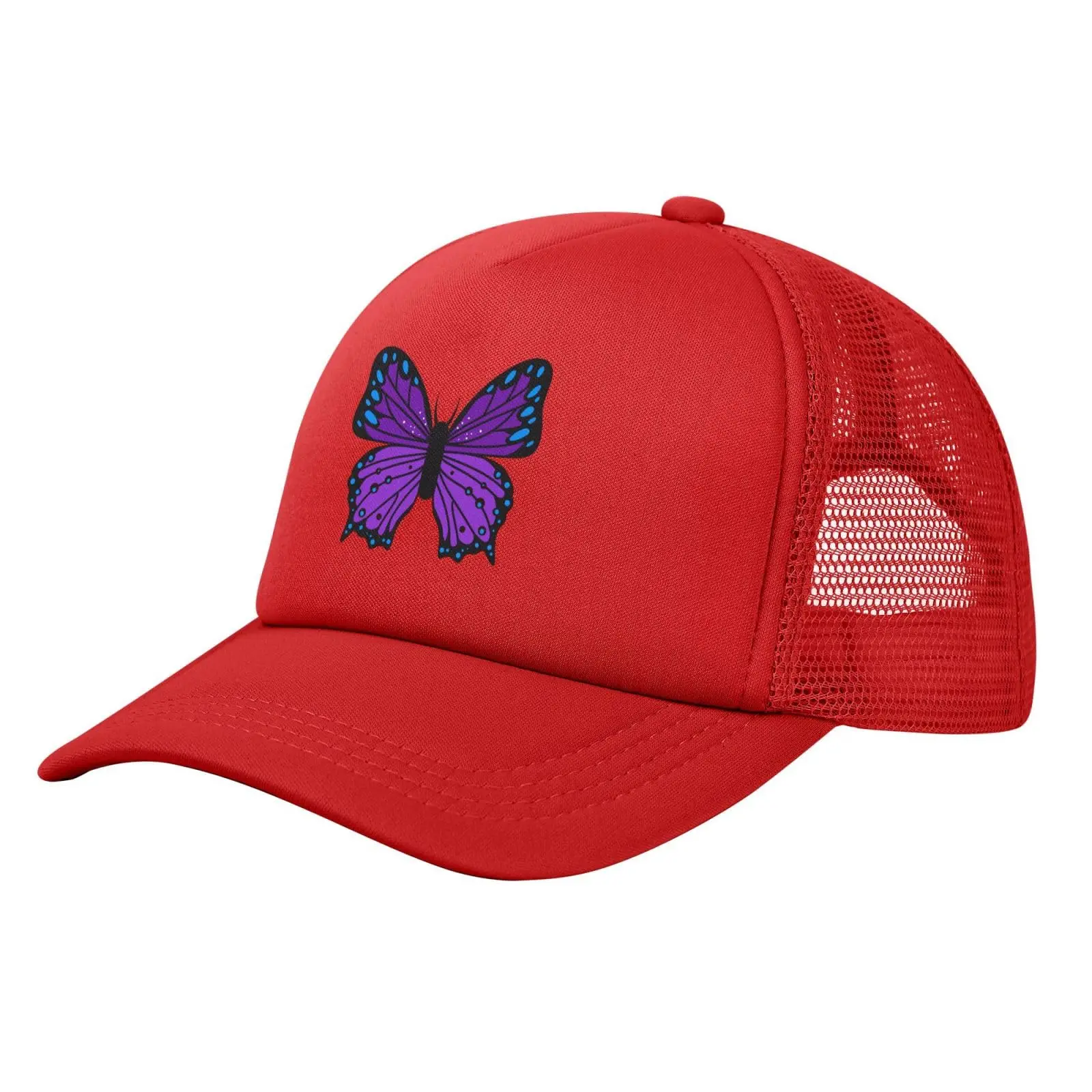 Beautiful Purple Butterfly Baseball Cap for Men Women Mesh Hat Snapback Cap Truck Hats