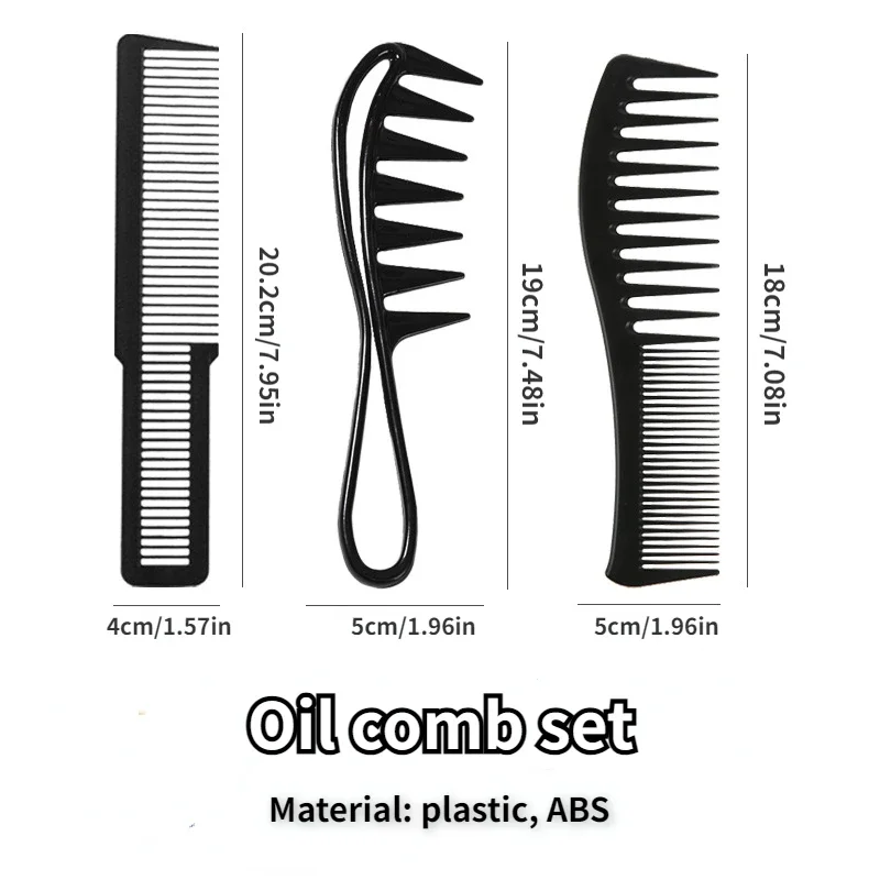 Comb Texture Wide Tooth Curl 2/3/4pcs  Comb Detangling Comb For Curly Wet Wavy Thick Hair Wigs Salon Barber Hairstyle Tool