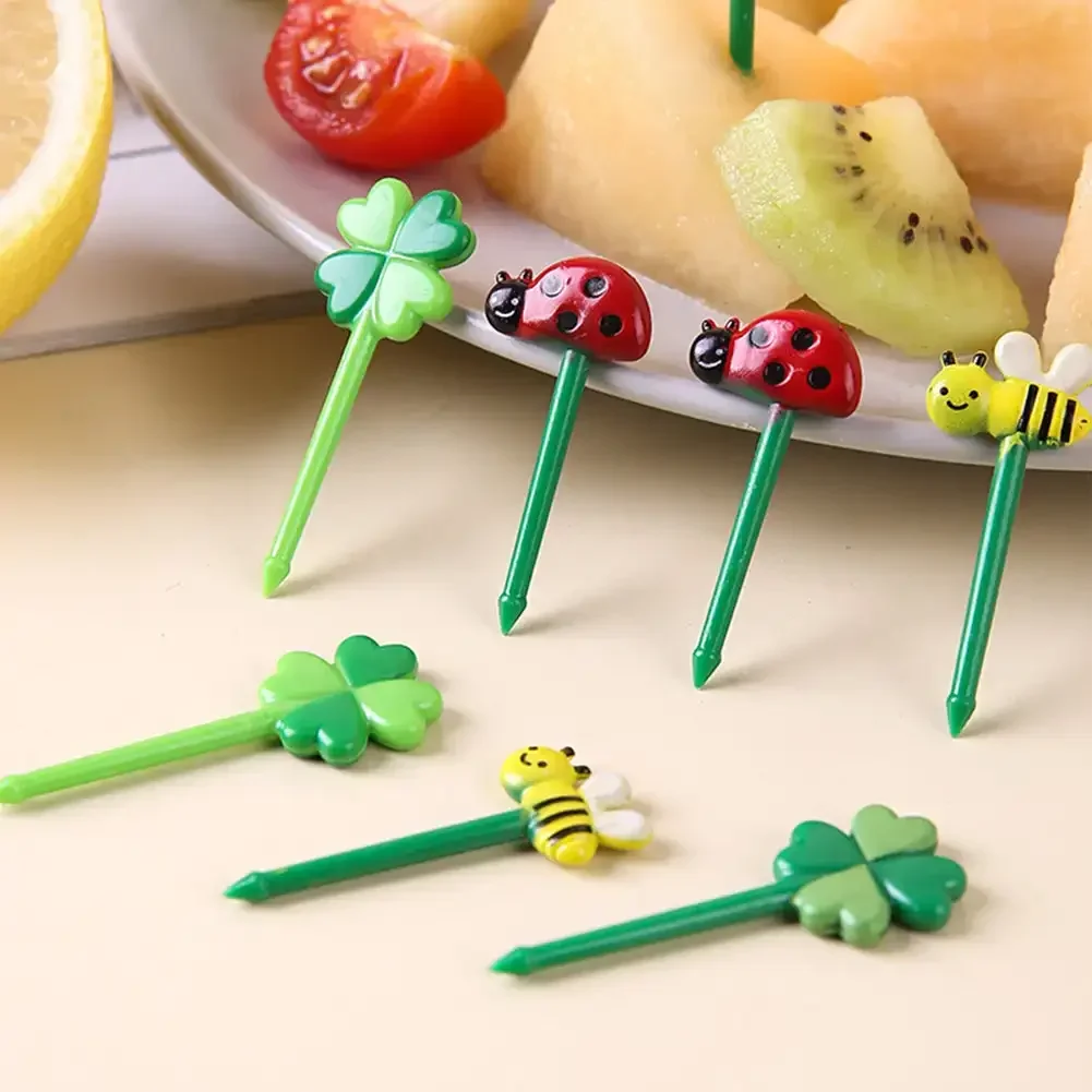 Fruit Fork Food Picks Food Toothpicks 8/12Pcs Kids Fruit Picks Needle Stick Toothpicks Mini Creative Fruit Cake Dessert Food Forks Lunch Box Decor Bento Accessories