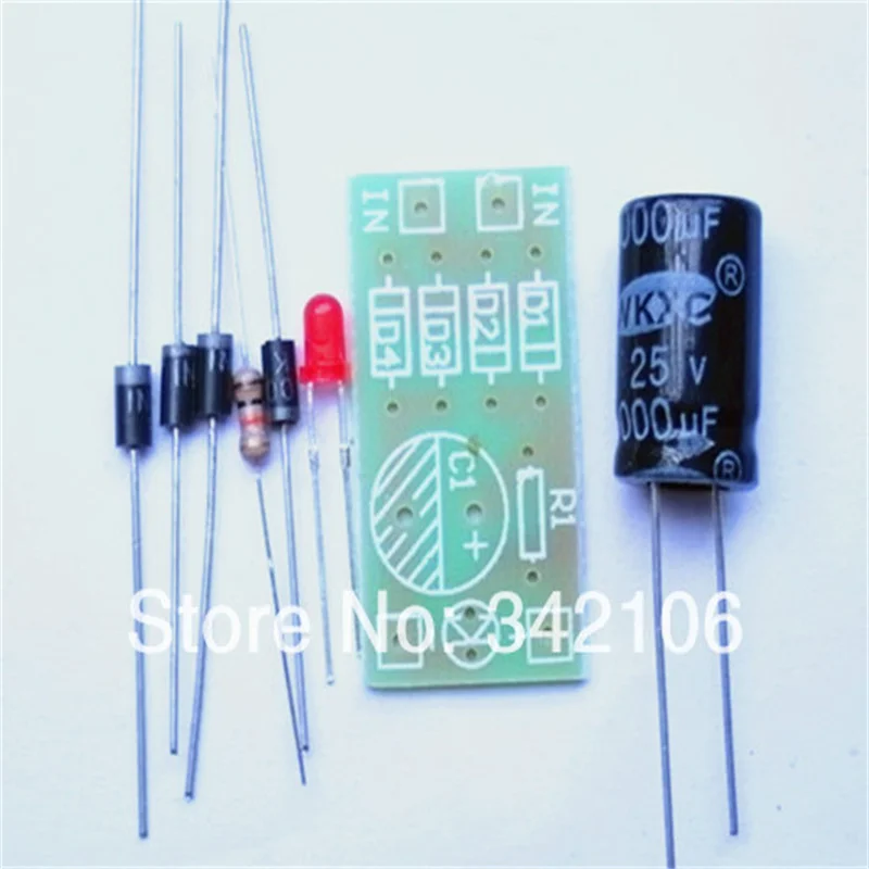 IN4007 Bridge AC Switch DC Power Converter Full-wave Rectifier Circuit Board, Spare Parts, 5Pcs
