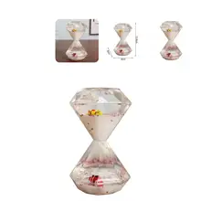 

Chic Hourglass Figurine Romantic 5 Colors Floating Oil Drop Hourglass Statue Hourglass Ornament Hourglass Statue