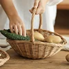 Wicker Storage Basket With Handle, Gift Hamper Basket, Picnic Baskets, Kitchen Basket Small 3