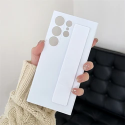 Shockproof Matte Clear Phone Case with Handheld Silicone Elastic Wrist Strap for Samsung S25Ultra (White)