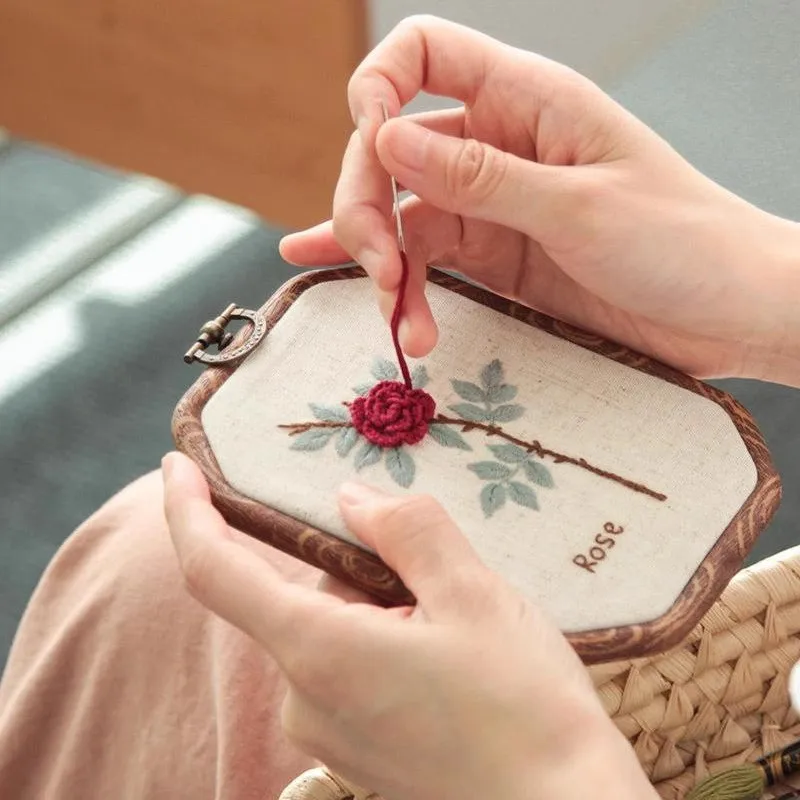 Handmade Embroidery DIY Bag for Beginners with 3D Flowers