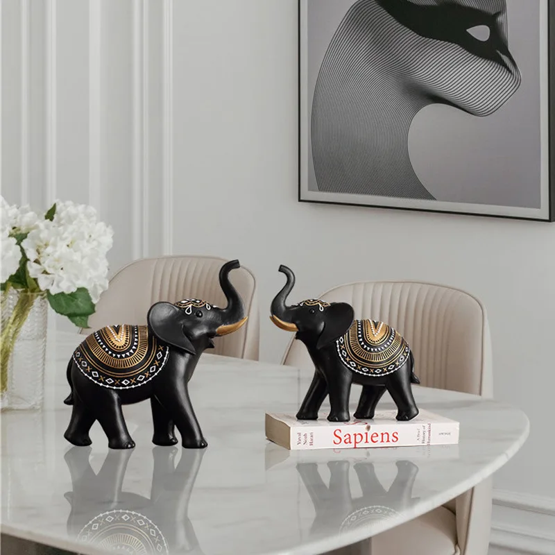 Creative Fortune Lucky Elephant Resin Crafts Pendant Cabinet Entrance Wine Cabinet Decoration Living Room Decoration